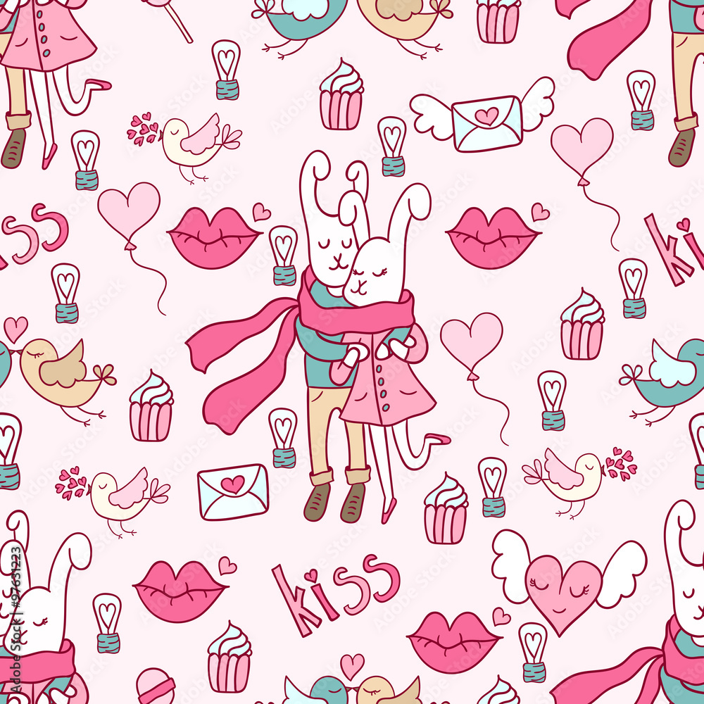Valentine's Day doodles. Romantic hand drawn elements.Vector. Romantic pattern. Valentine's Day doodles. Romantic hand drawn elements.Vector. Romantic pattern.