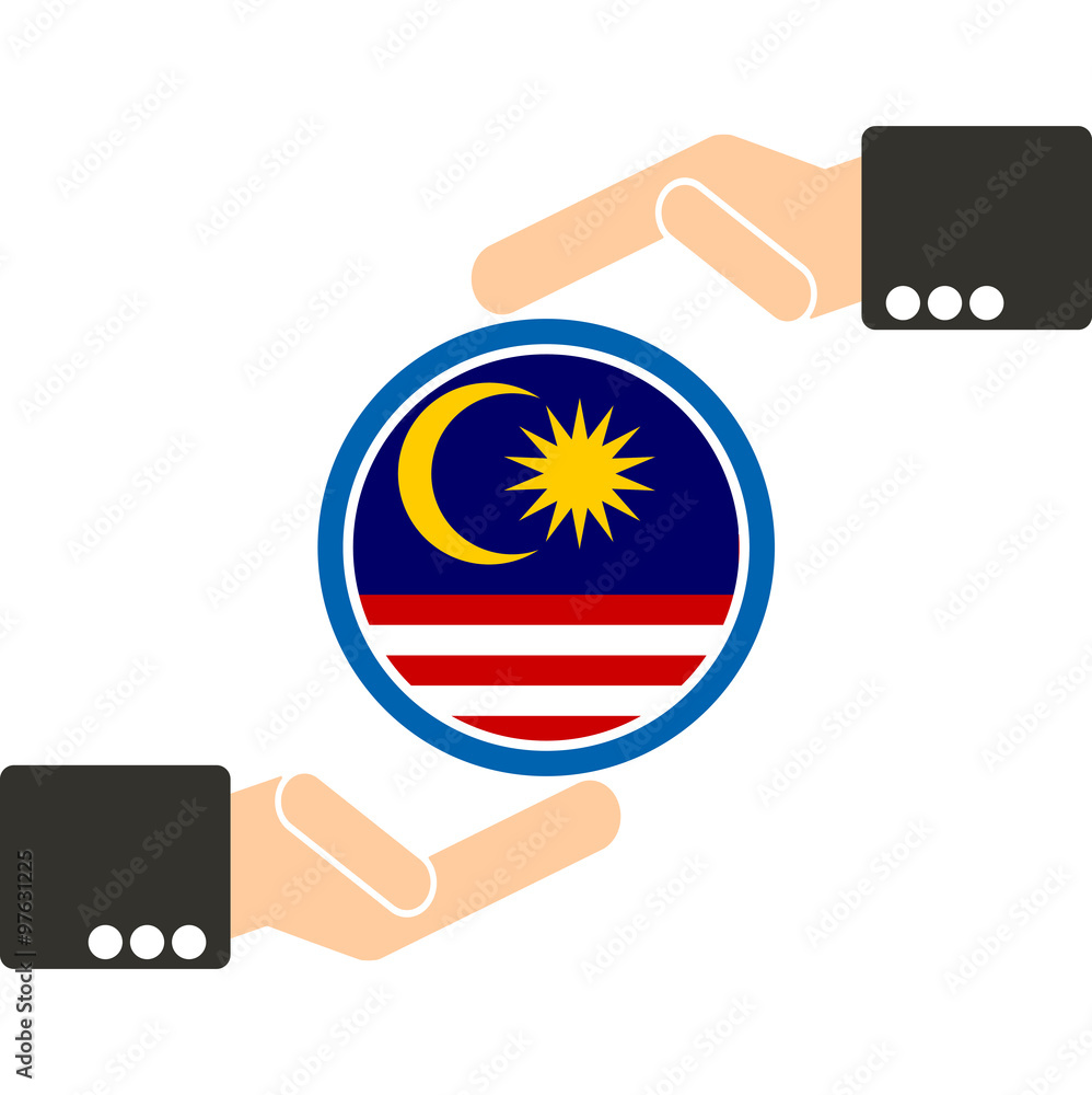 ASEAN Economic Community, AEC in businessman hand with Malaysia, for design present in vector on white background ASEAN Economic Community, AEC in businessman hand with Malaysia, for design present in vector on white background