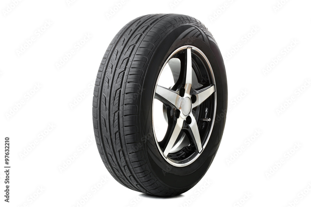 new tire isolated on white background