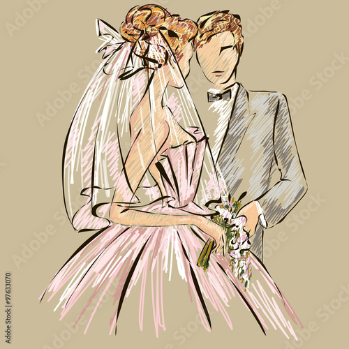 Wedding Day invitation with sweet couple
