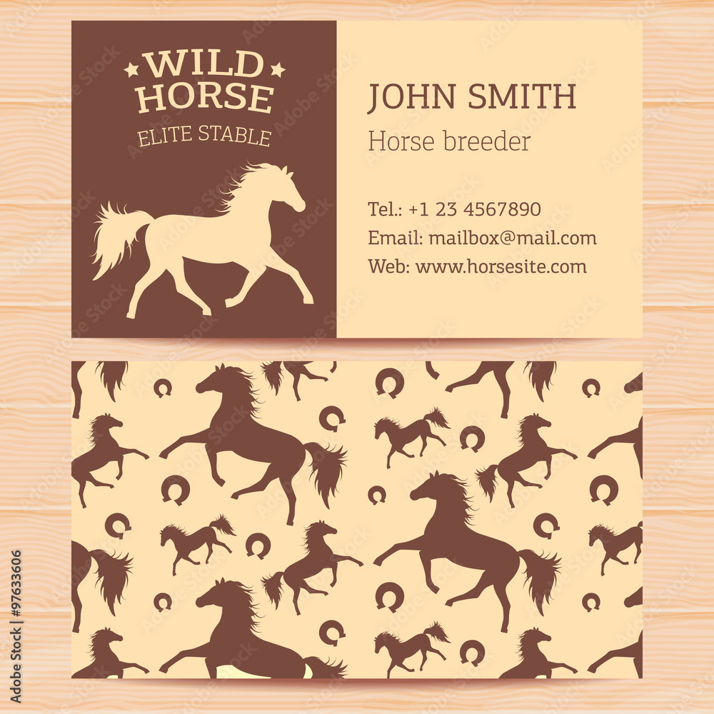 Business cards with horses Business cards with horses