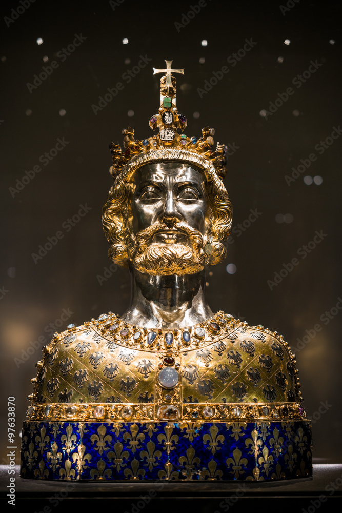 Naklejka premium Kaiser Karl Aachen Karlsbüste