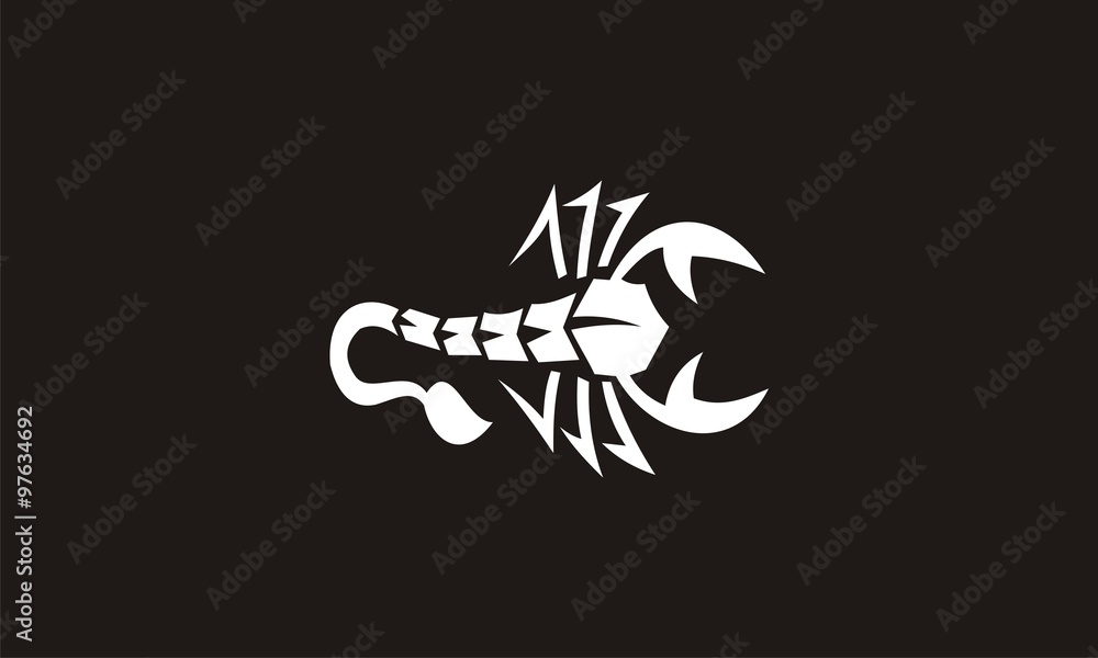 abstract scorpion black background design