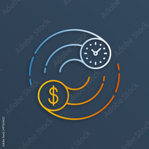 Time is money concept. Internship, savings account, future investments.