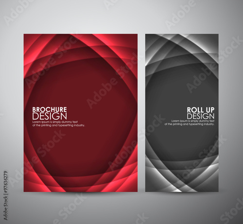 Brochure business design abstract curves background template or roll up.