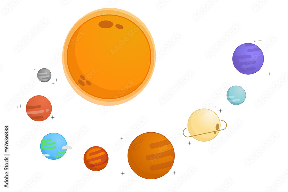 Fototapeta premium The solar system vector illustration