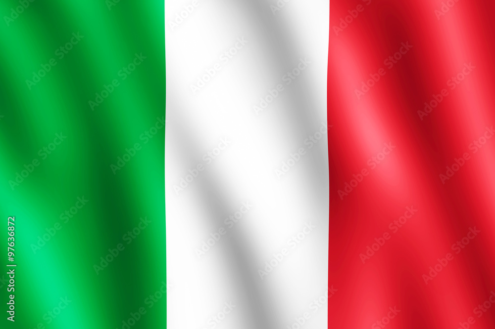 Flag of Italy waving in the wind