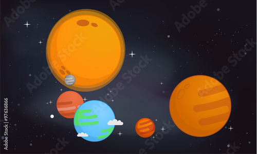 The solar system vector illustration