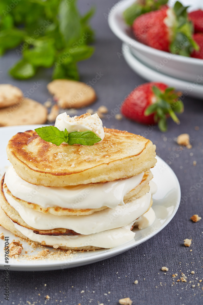 fritters with cream fritters with cream