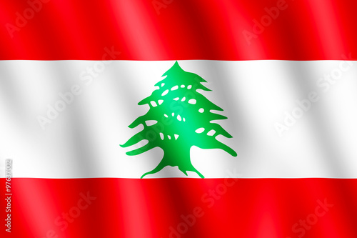Flag of Lebanon waving in the wind