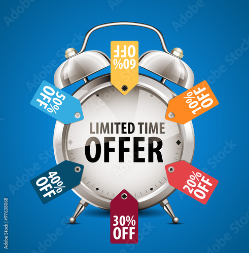 Alarm clock - limited time offer - sale concept