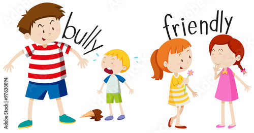 Bully boy and friendly girl