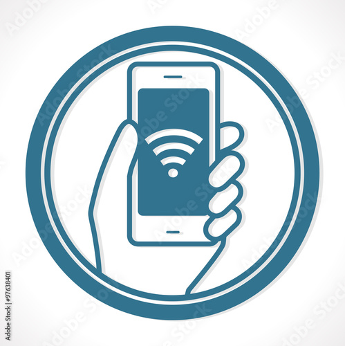 Free wireless network - hot spot concept - mobile phone connection