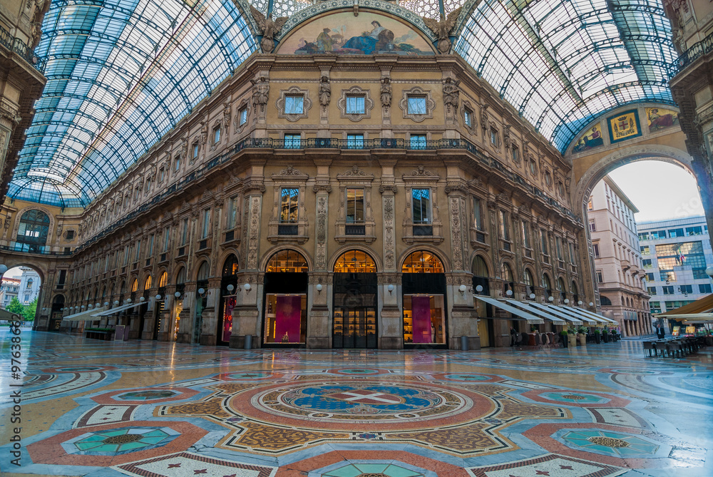 Naklejka premium Galeria Vittorio Emanuele II, Mediolan, Włochy