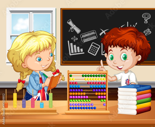 Children working in the classroom