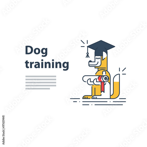 Can be used as a representation of any courses or university studies, and literally for dog training service. A certificate or invitation.