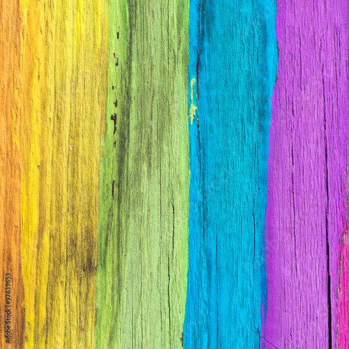 Colorful painted wood wall - texture or background