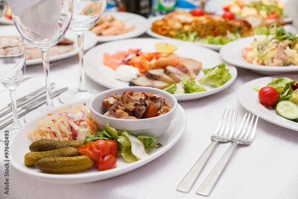 Plate with original appetizer Plate with original appetizer