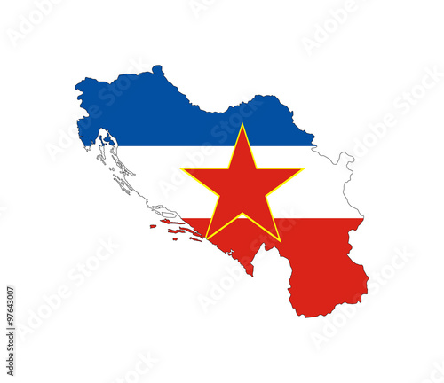 yugoslavia flag map photo