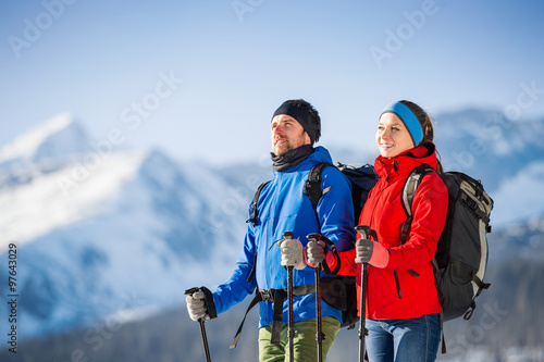 Young couple on a hike