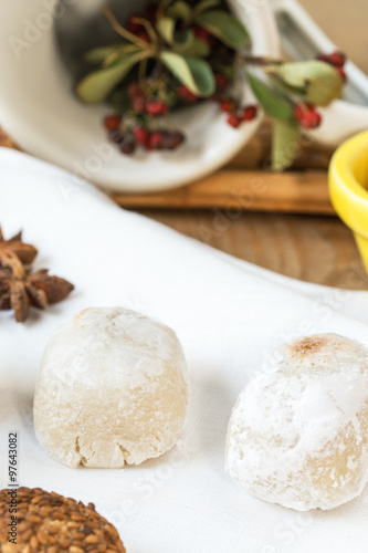 Cream and pastries, typical Christmas sweets in Spain