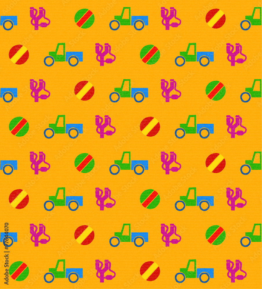 Colorful seamless pattern with toys
