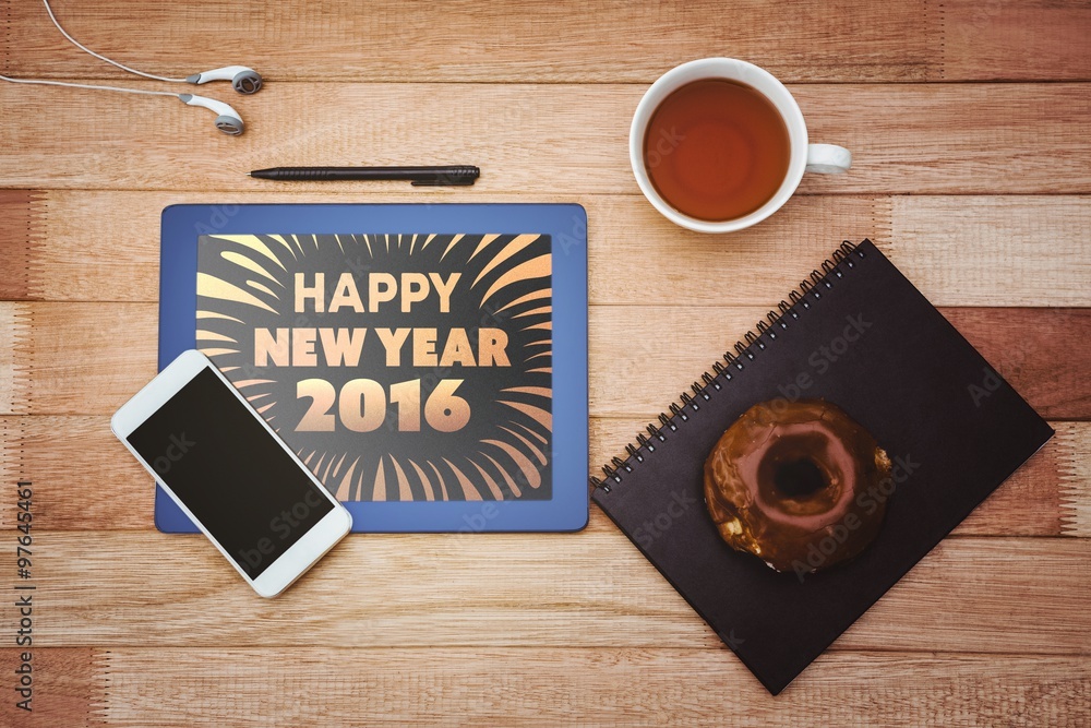 Naklejka premium Composite image of new year graphic