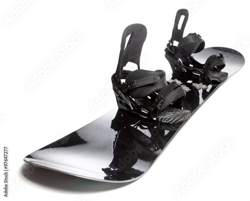 Snowboard with bindings isolated