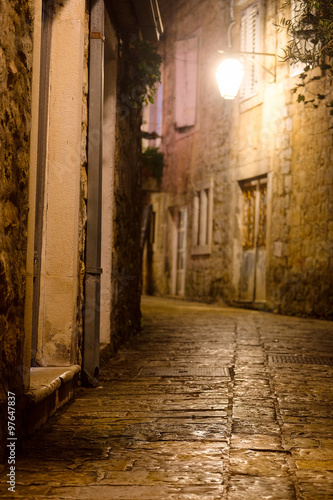 Old town of Budva  Montenegro in a night