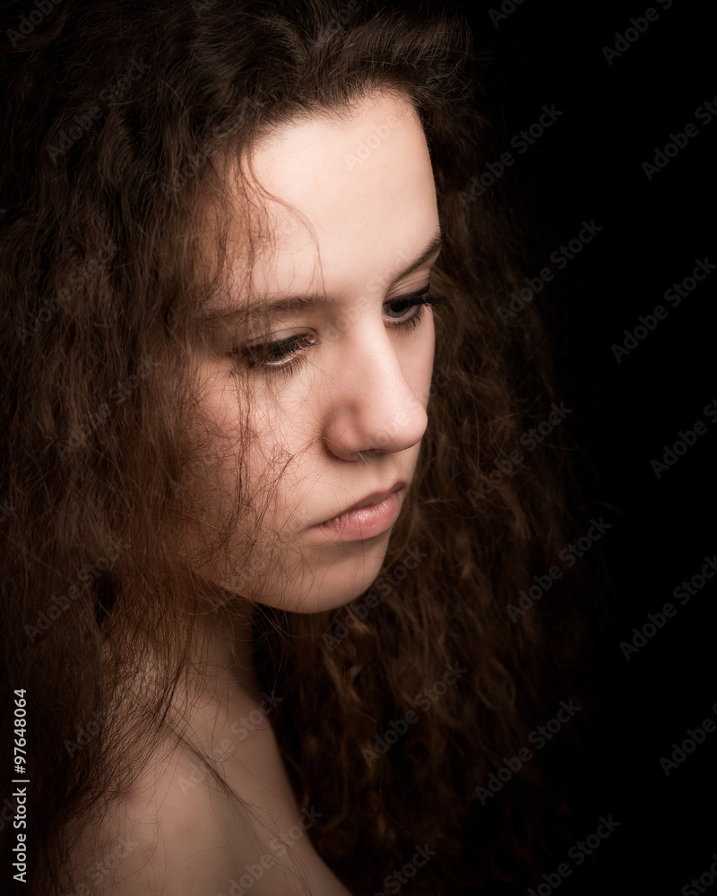 Teenager Woman With Long Curly Ginger Hair Teenager Woman With Long Curly Ginger Hair