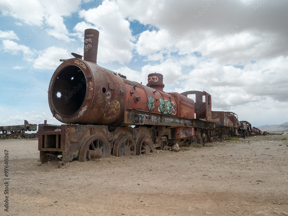 Fototapeta premium Train Cemetery in Uyuni, Bolivian