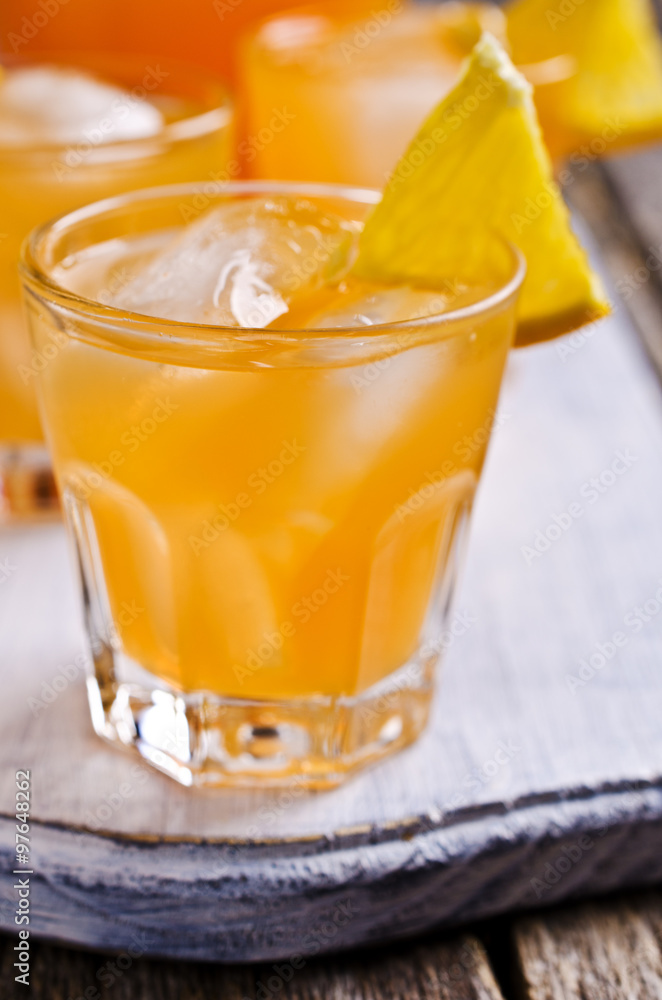 Orange cocktail with ice Orange cocktail with ice