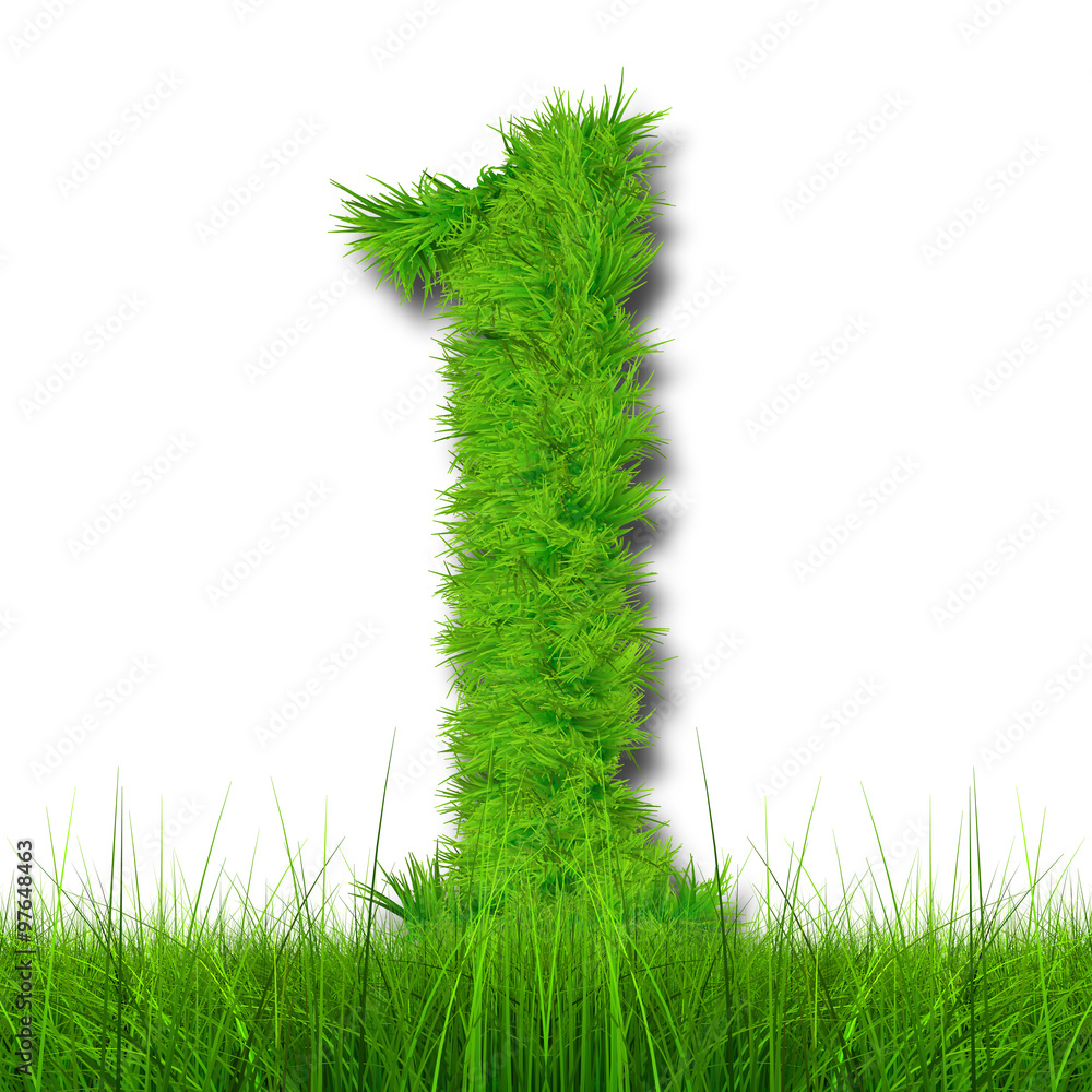 Conceptual green grass 3D font isoalted Conceptual green grass 3D font isoalted