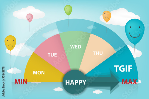 Thank god it's friday! (tgif) infographic in vector eps10 photo