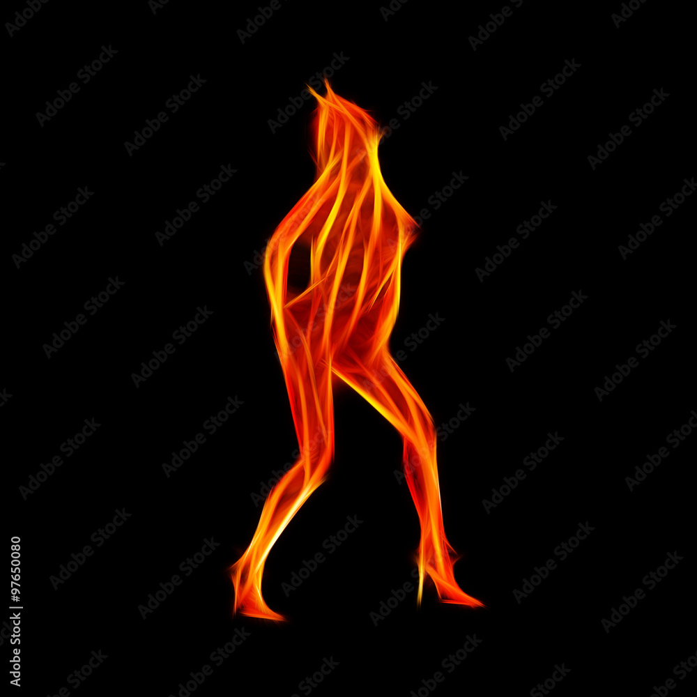 Fiery dancer silhouette fractal Fiery dancer silhouette fractal