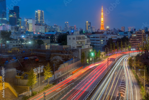 City nights scene Tokyo Tower