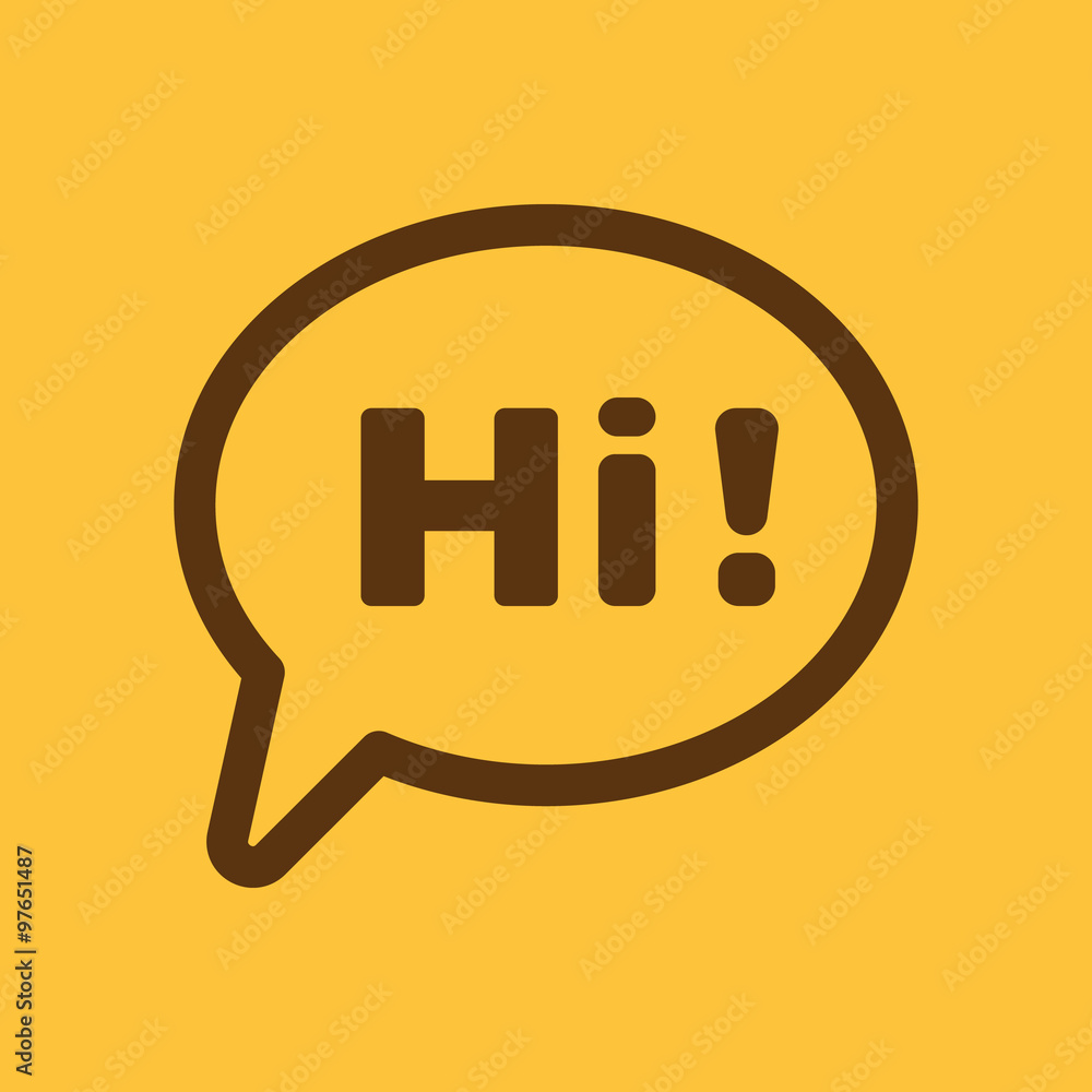 The hi icon. Greet and hello symbol. Flat The hi icon. Greet and hello symbol. Flat