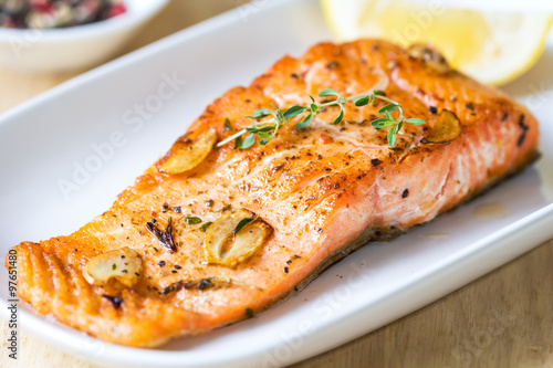 Wallpaper Mural Grilled Salmon with garlic and herb Torontodigital.ca