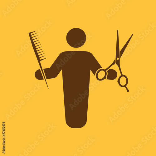 The barber avatar icon. Barbershop and hairdresser, haircutter symbol. Flat