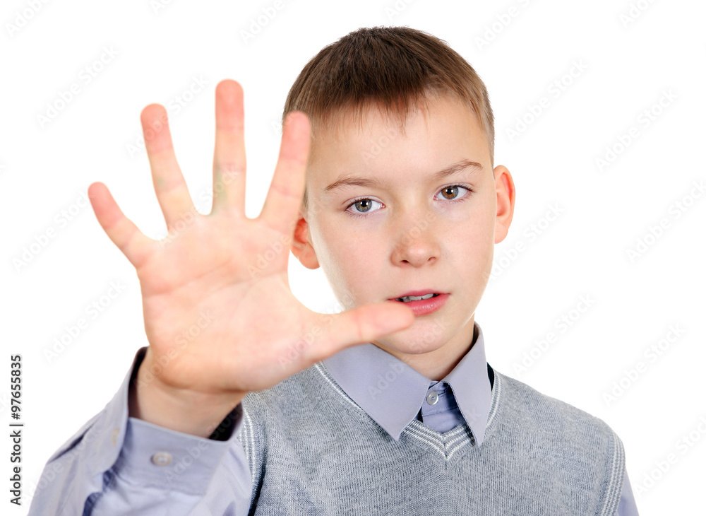 Kid with Palm Gesture