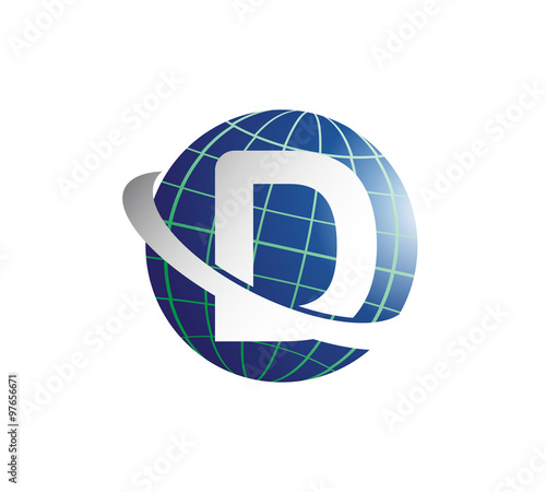 global logo with circle swoosh letter D