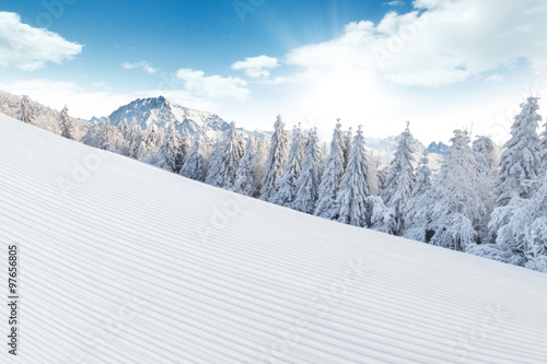 Winter Alpine snowy landscape