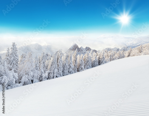 Winter Alpine snowy landscape © Jag_cz