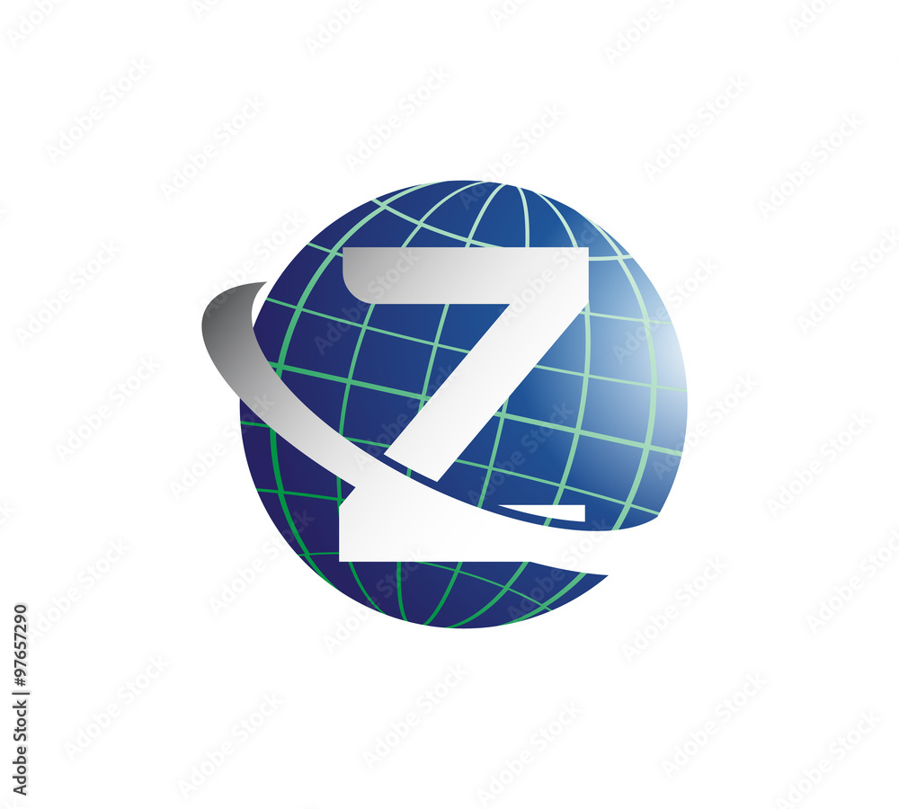 global logo with circle swoosh letter Z global logo with circle swoosh letter Z