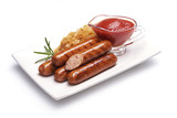 Sausage with cabbage and tomato sauce