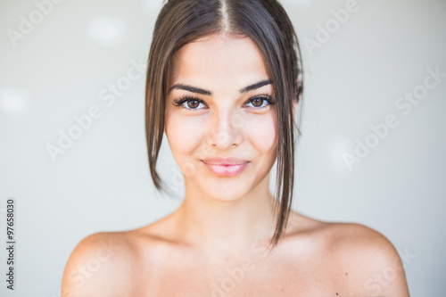 Close up portrait of beautiful young woman