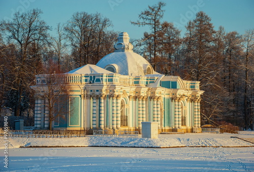 Grotto pavilion built in 1753-1757 years on the shores of Great Pond in the Catherine Park of Tsarskoye Selo