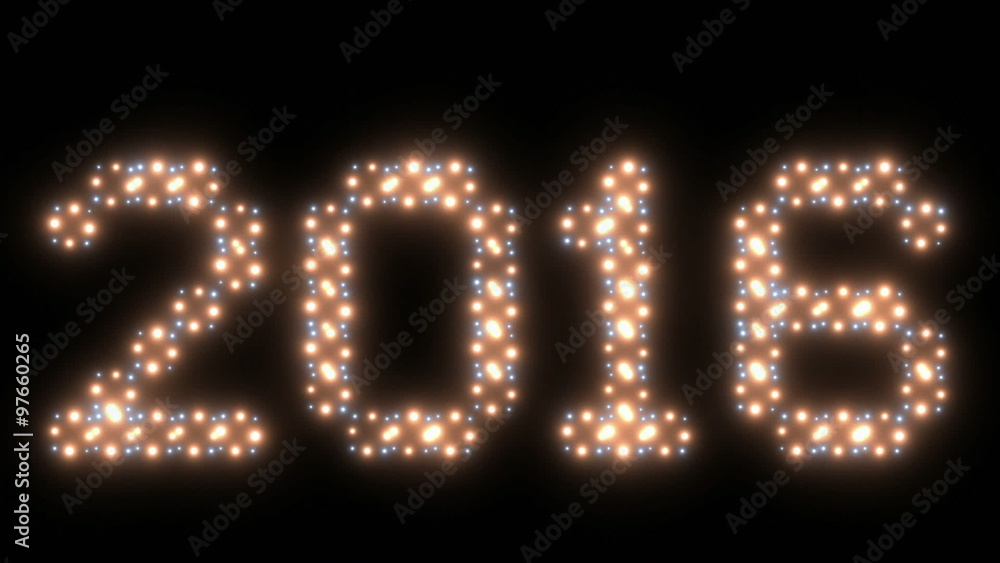 New Year, 2016 text, animated lights New Year, 2016 text, animated lights