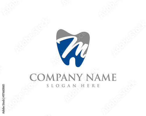 Tooth and M Letter Logo Icon