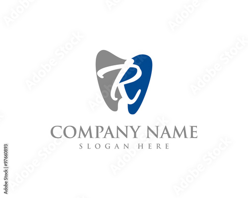 Tooth and R Letter Logo Icon